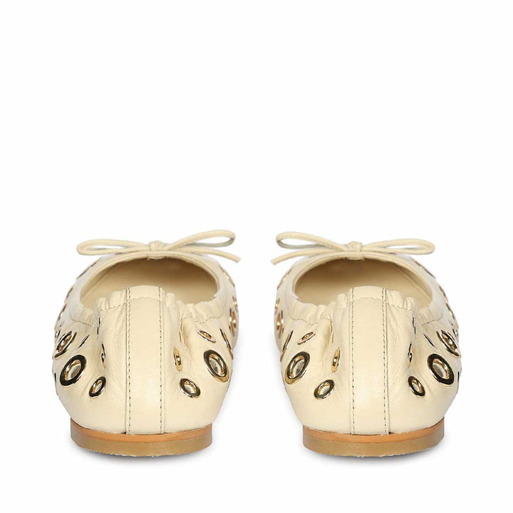 Saint Rovella Off White Eyelet Ballet Flats