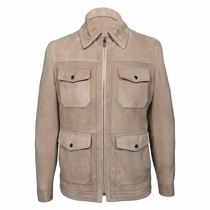 Saint Beige Leather Men's Jacket