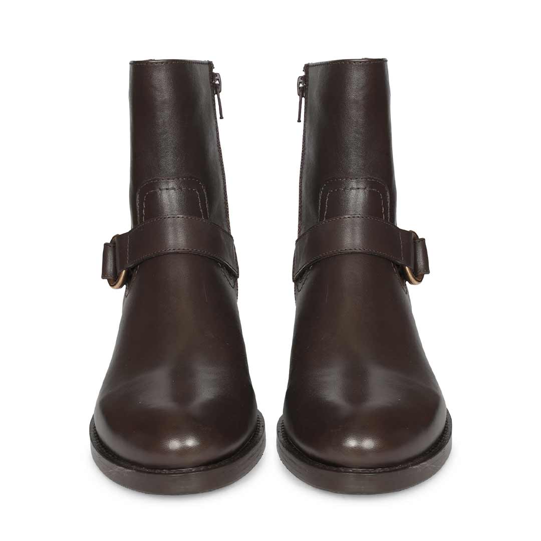 Saint Marina Brown Leather High Ankle Boots