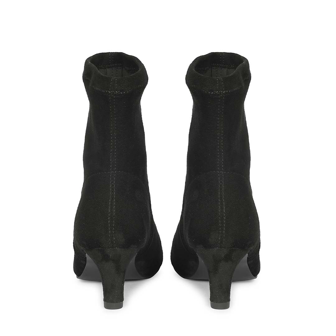 Saint Avery Black Stretch Suede Kitten Heel Boots