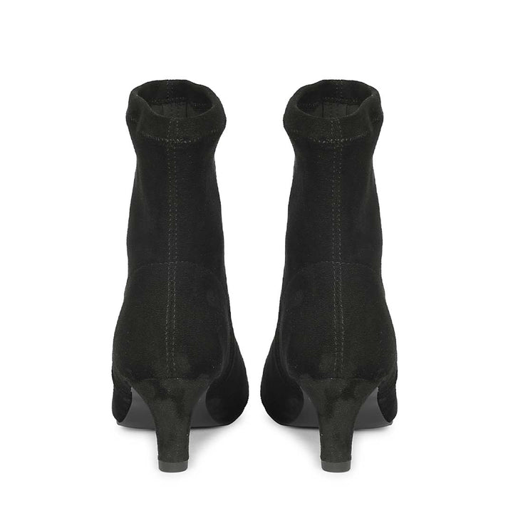 Saint Avery Black Stretch Suede Kitten Heel Boots