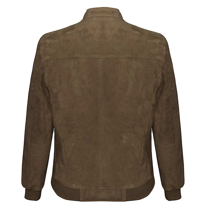 Saint Freya Olive Suede Leather Men's Bomber Style Jackets