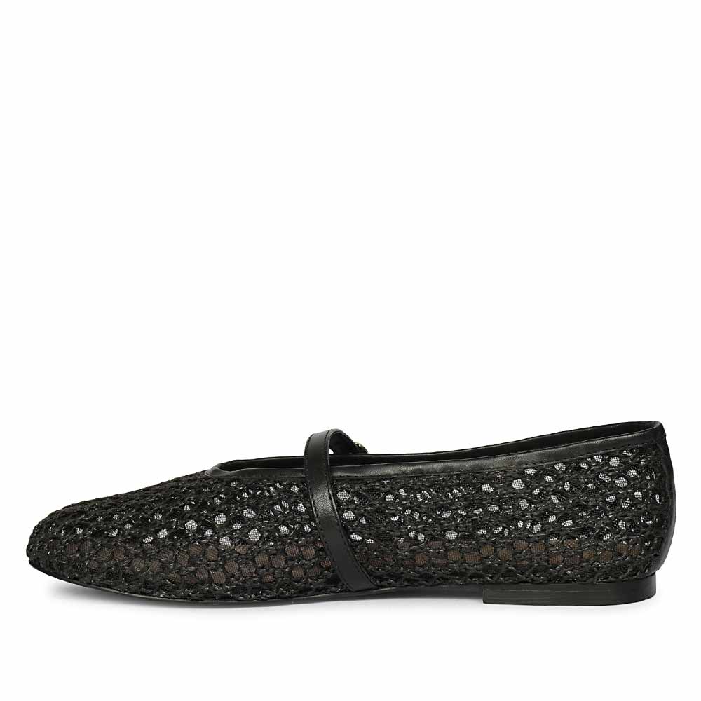 Saint Hattie Woven Black Leather Ballet Flats