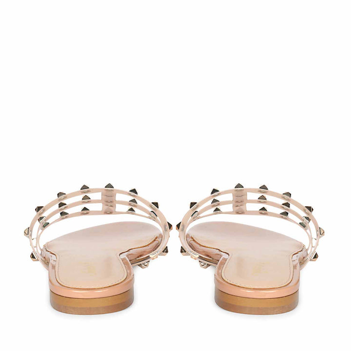 Saint Venera Metal Studded Blush Vegan Leather Flats