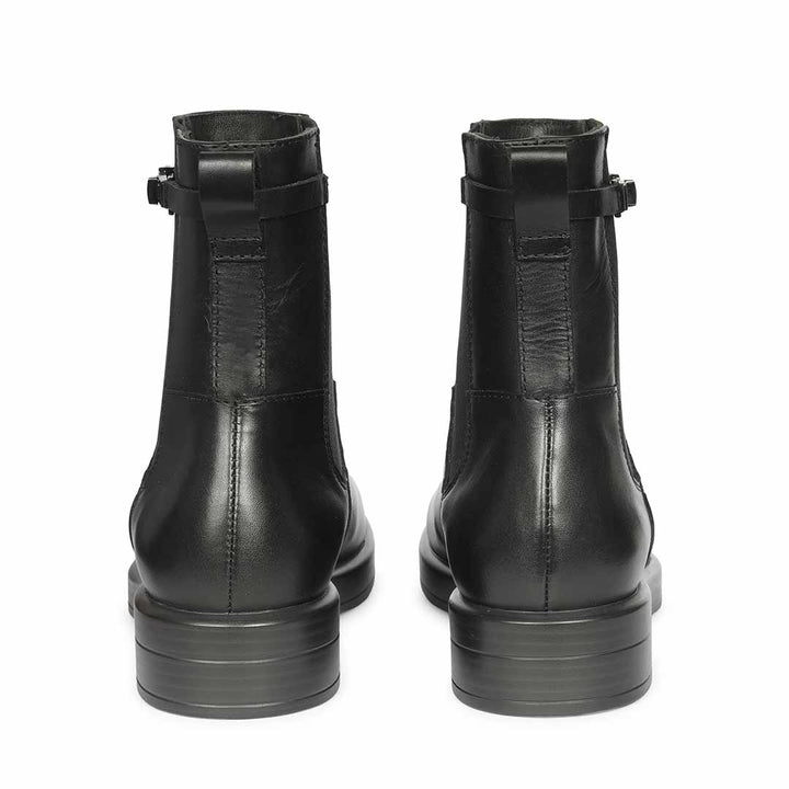 Saint Daisy Black Crust Leather High Ankle Boots