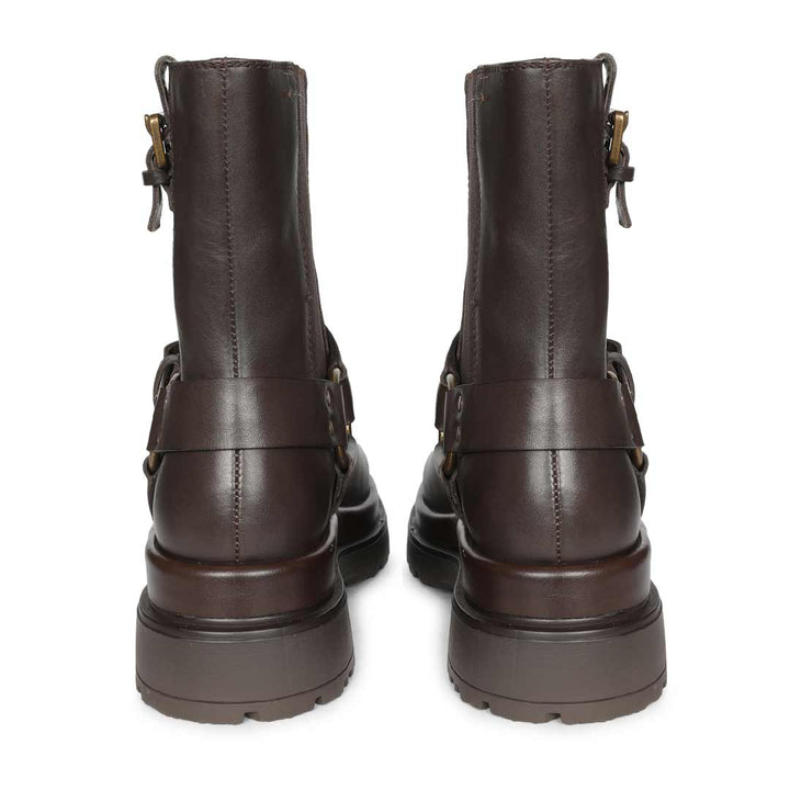 Saint Allison Brown Leather High Ankle Boots