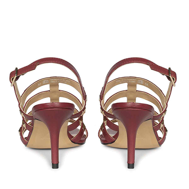 Saint Colette Rockstud Bordo Leather Stilettos