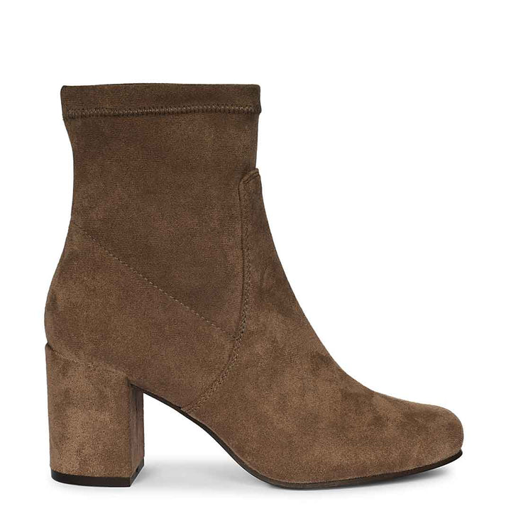 Saint Taupe Leather High Ankle Boots