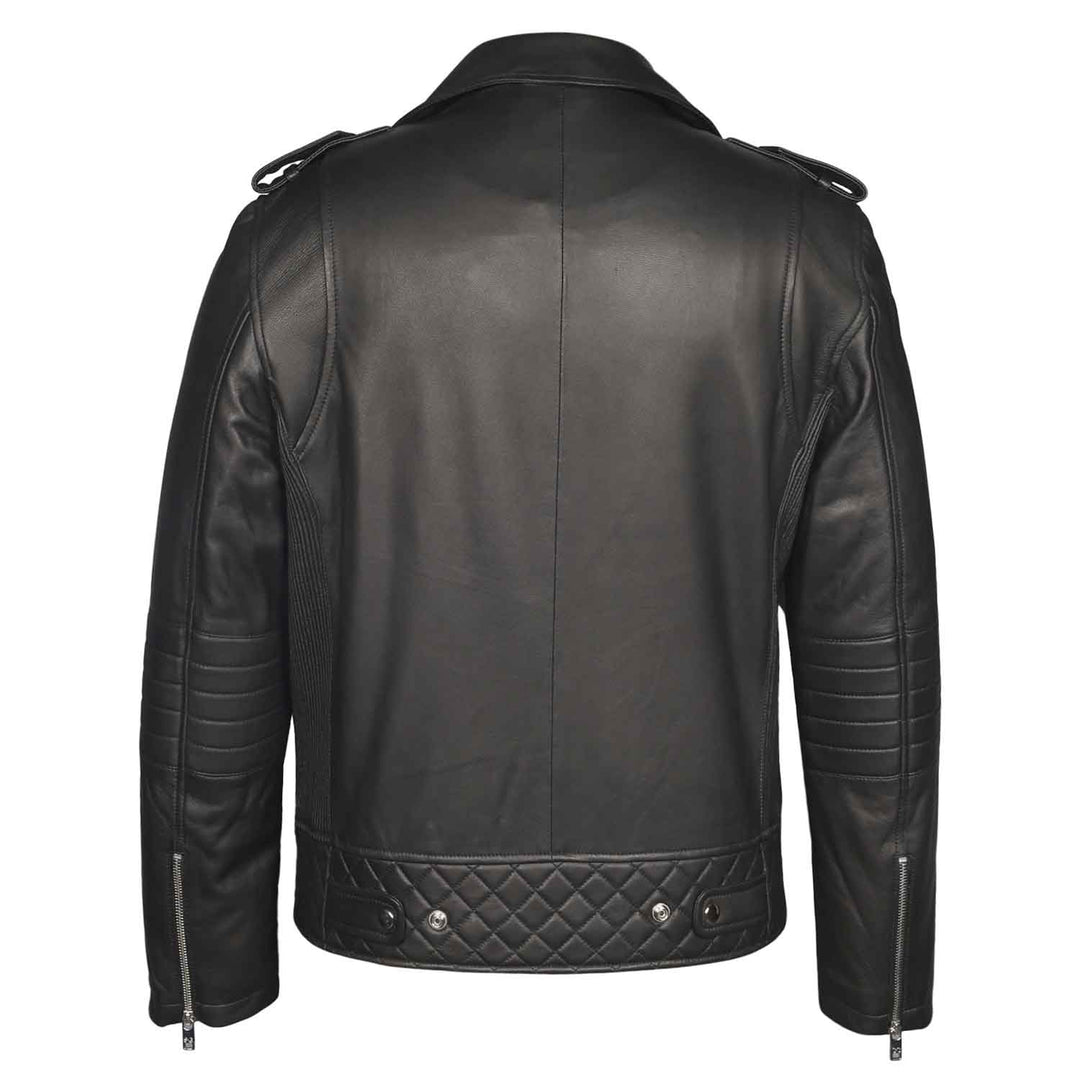 Saint Fabio Men Black Leather Biker Style Jackets
