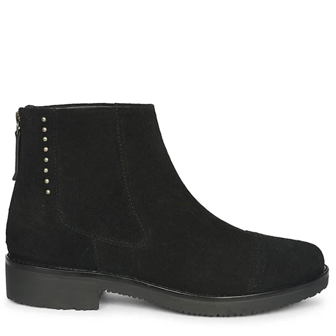 Giada Black Suede Leather Ankle Boots