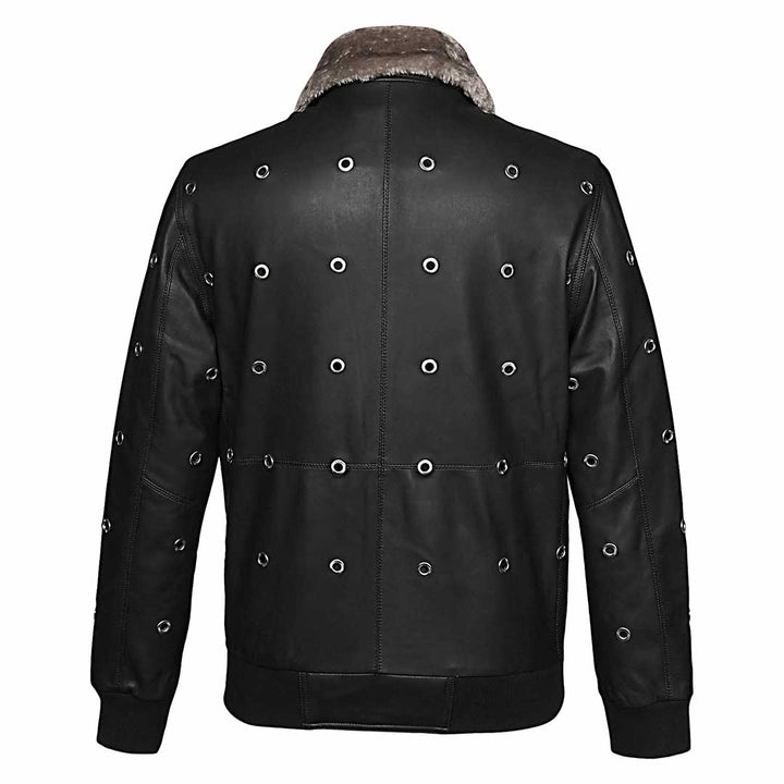 Saint Joshua Black Leather Men's Jackets