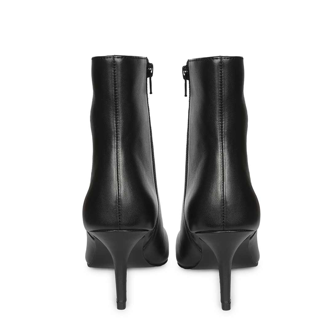 Saint Harriet Black Crinkle Patent Leather Kitten Heel Pointed Boots