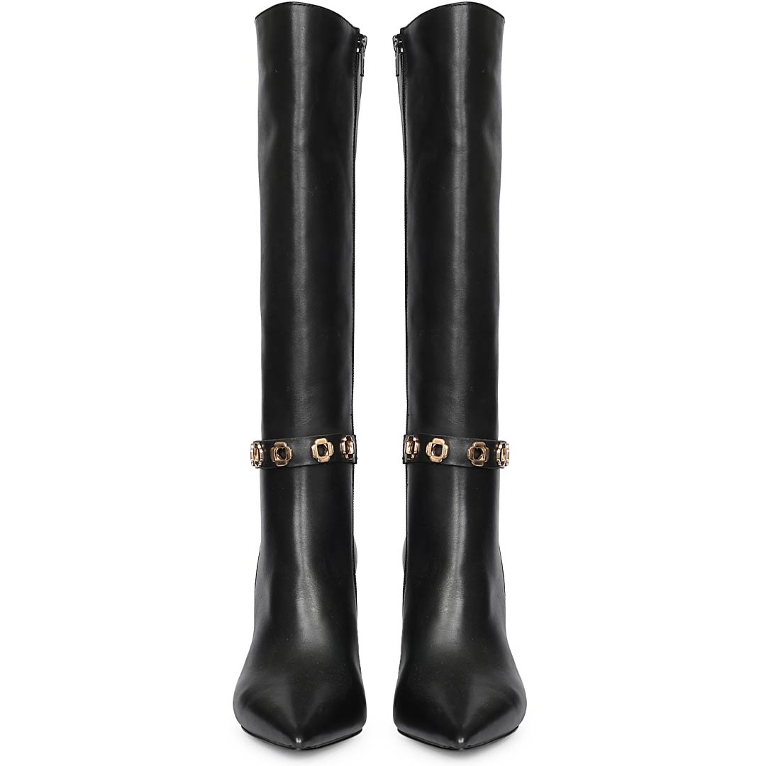 Saint Black Leather Long Boots