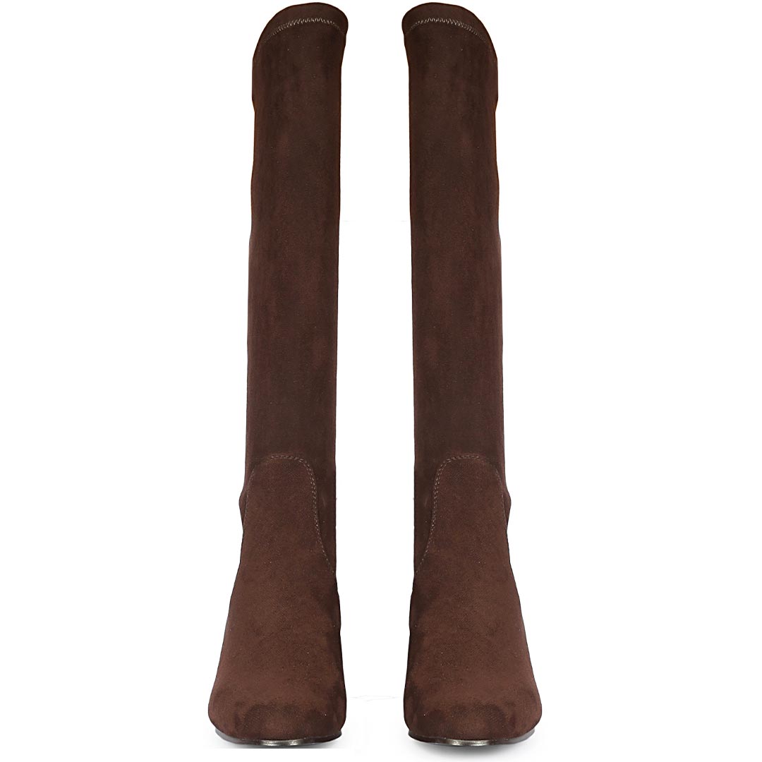 Saint Annie Brown Stretch Suede Long Boots