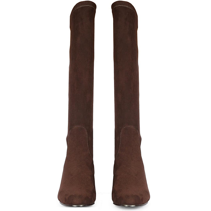 Saint Annie Brown Stretch Suede Long Boots