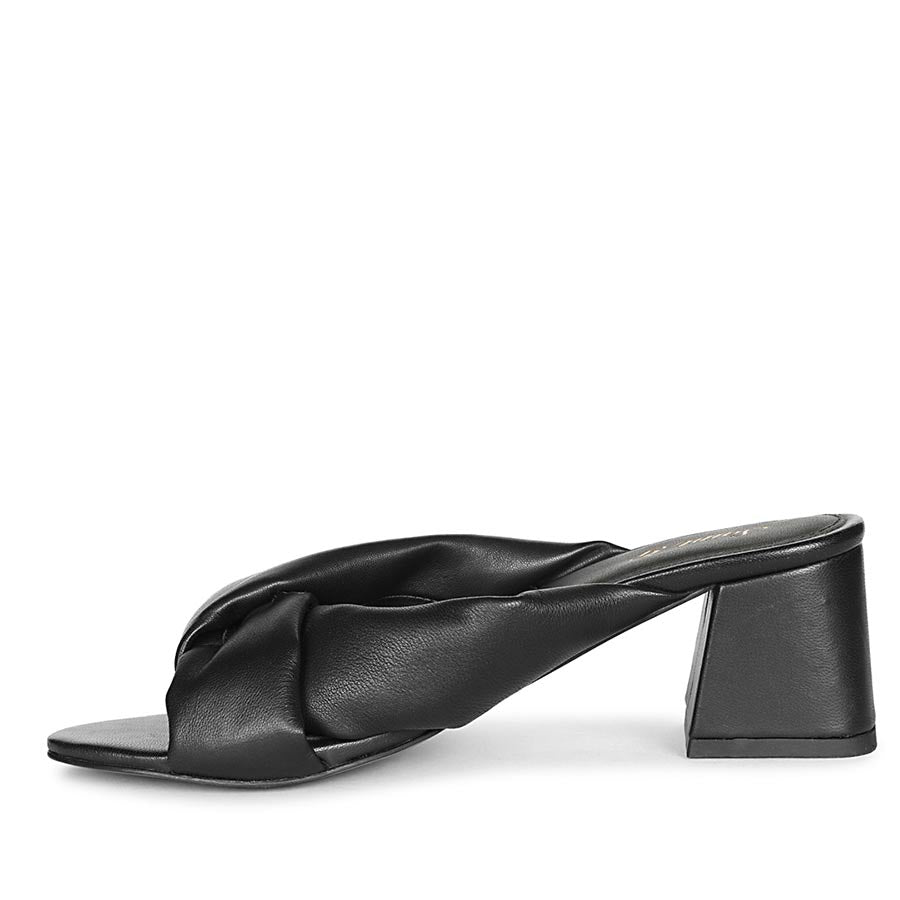 Saint Athena Black Glove Leather Block Heels