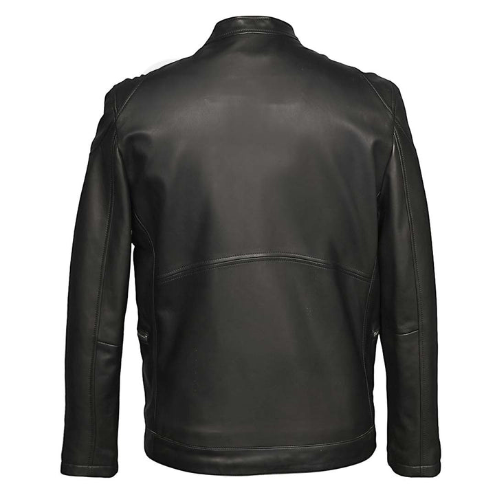 Saint Ethan Men Black Leather Cafe Racer Jackets