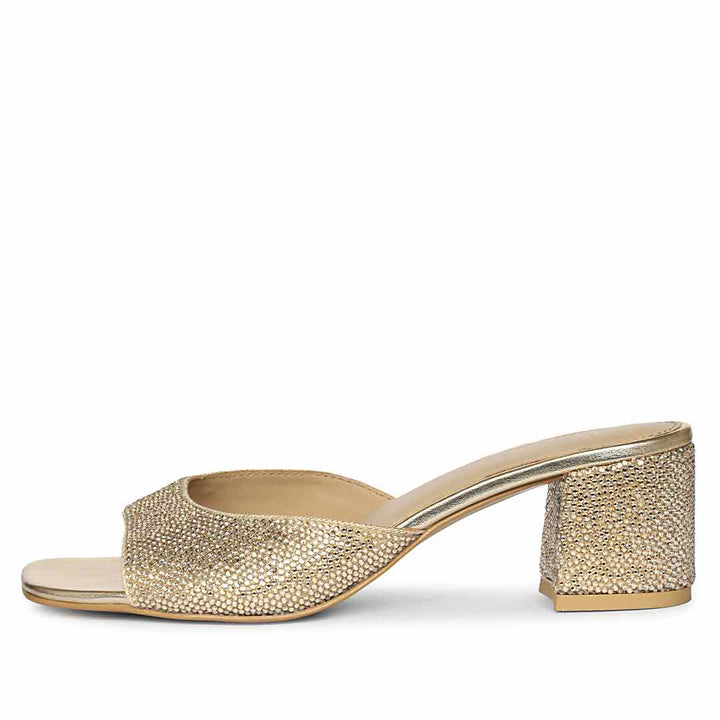 Saint Leslie Gold Crystal Heels