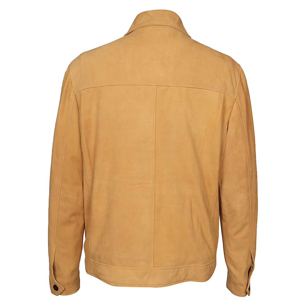 Saint Max Sand Suede Leather Men's Jacket With Collars