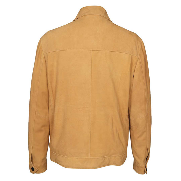 Saint Max Sand Suede Leather Men's Jacket With Collars