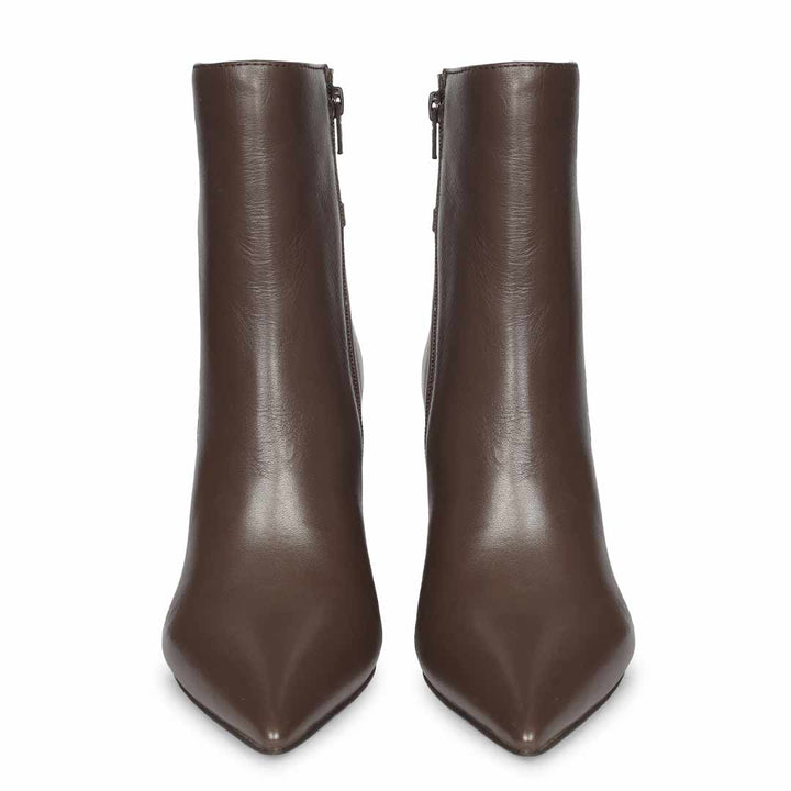 Saint Lana Golden Ring Brown Leather High Ankle
