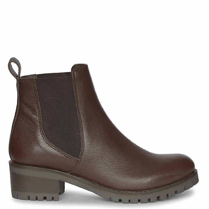 Saint Sophia Brown Leather Ankle Boots