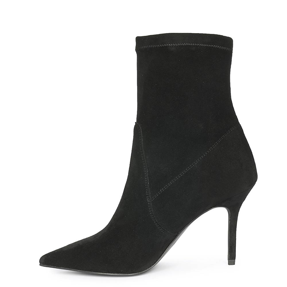 Saint Jaime Stretch Suede Stiletto Heel Ankle Boots