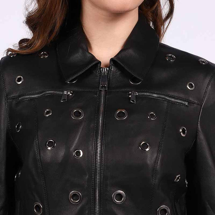 Saint Bryony Women Black Leather jacket