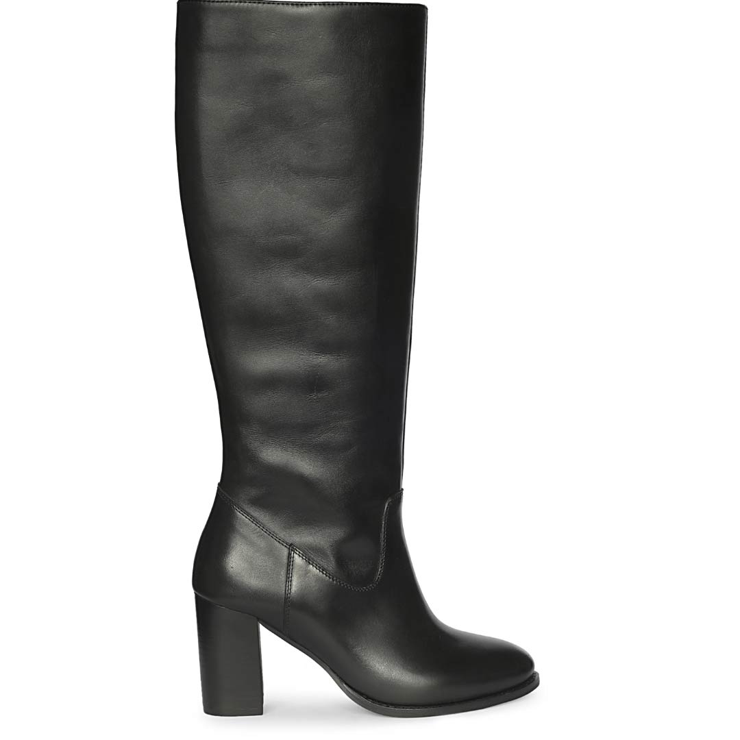 Saint Gillian Black Leather Knee High Long Boots