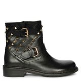 Saint Parker Pyramid Studs Black Leather Ankle Boots