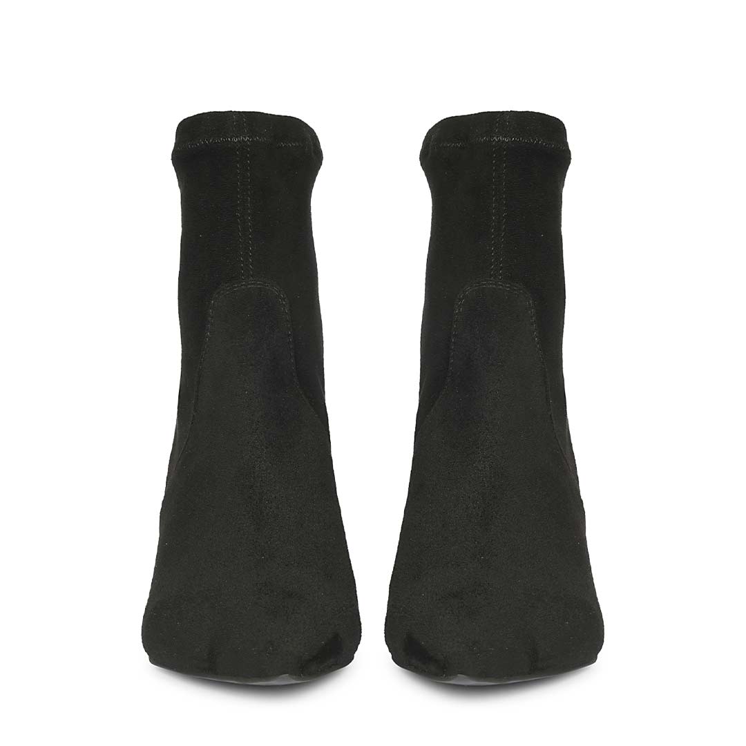 Saint Avery Black Stretch Suede Kitten Heel Boots
