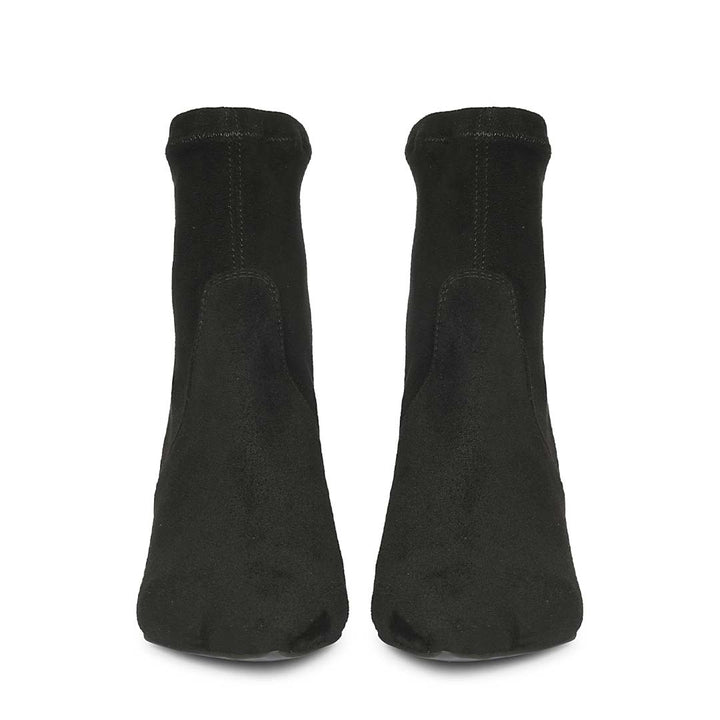 Saint Avery Black Stretch Suede Kitten Heel Boots