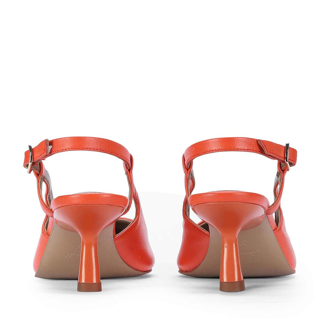 Saint Josie Orange Leather Pumps