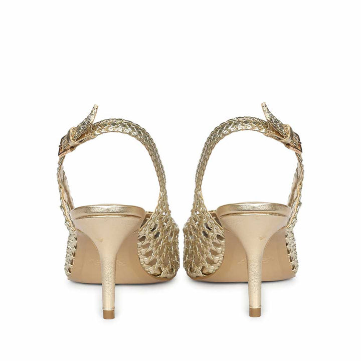 Saint Tamia Platin Hand Woven Leather Pumps