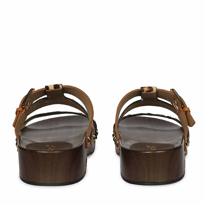Saint Avely Embellished Black Leather Platform Sandals