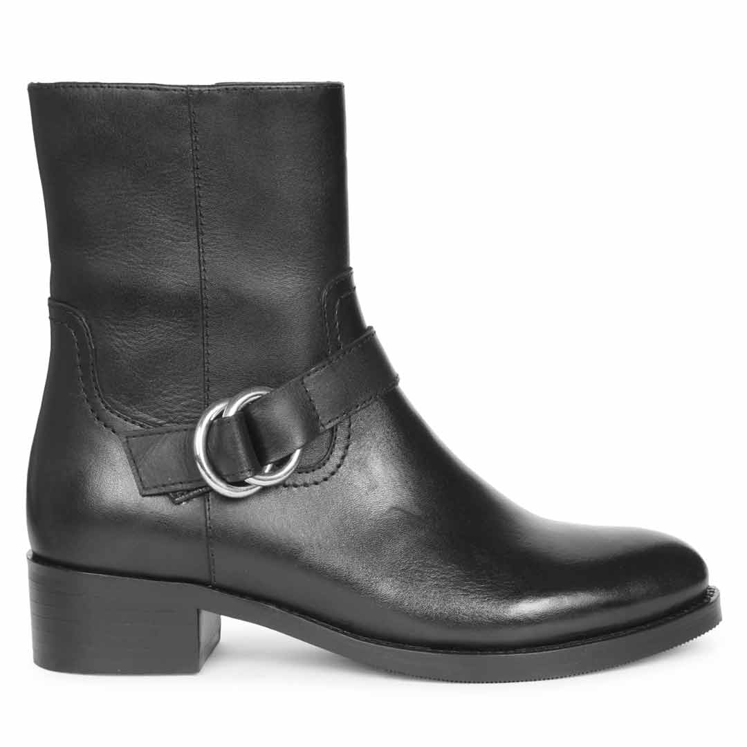 Saint Marina Black Leather High Ankle Boots