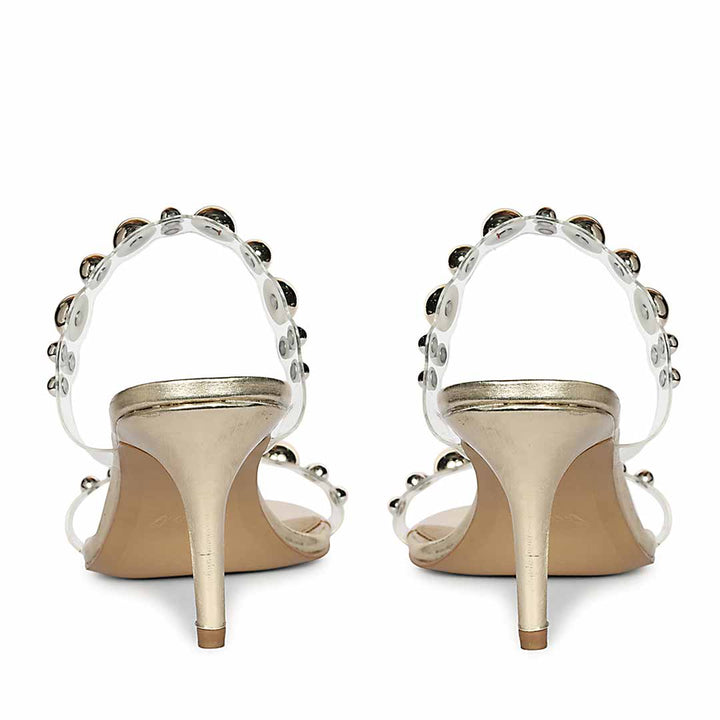 Saint Lumi Studded Gold Stiletto Heels