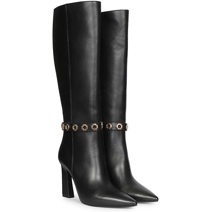 Saint Black Leather Long Boots