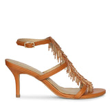 Saint Faye Tan Leather Fringe Stilettos