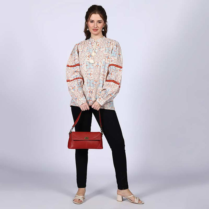 Saint Stella Ivory Multicolour Cotton Poplin Top