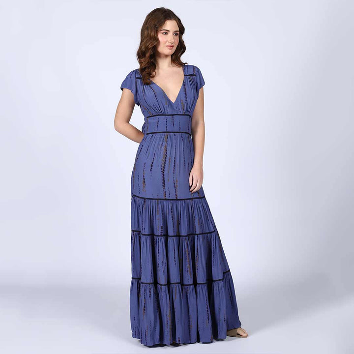 Saint Anastasia Tiered Viscose Maxi Dress