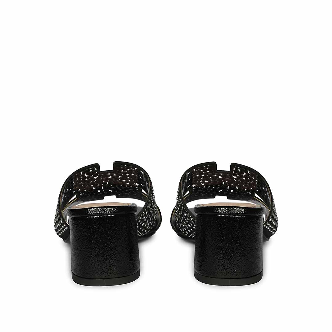 Saint  Black Leather Block Heels