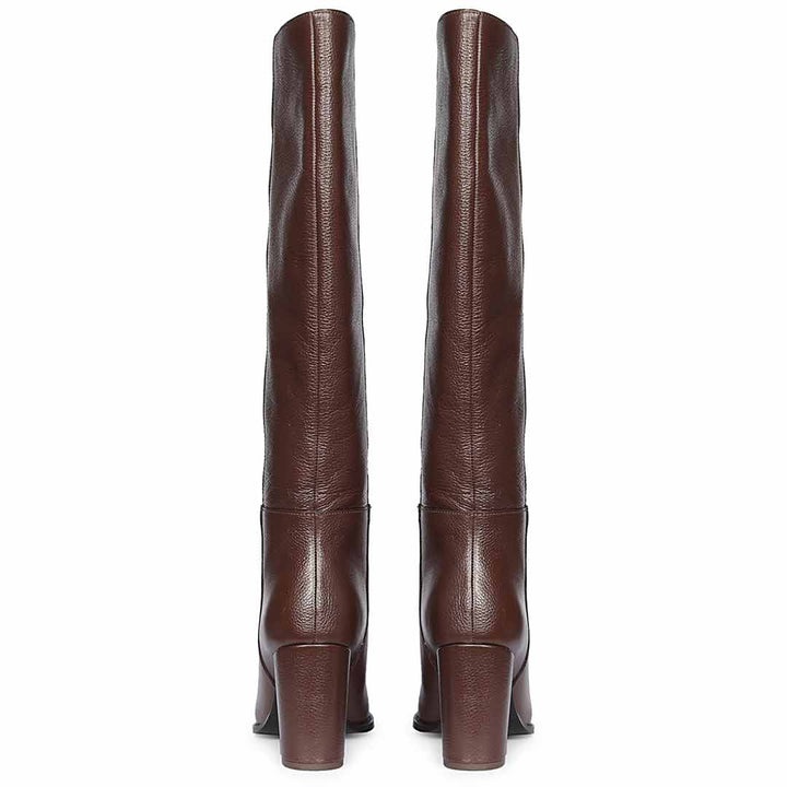 Saint Lia Brown Leather Knee High Slouch Boots