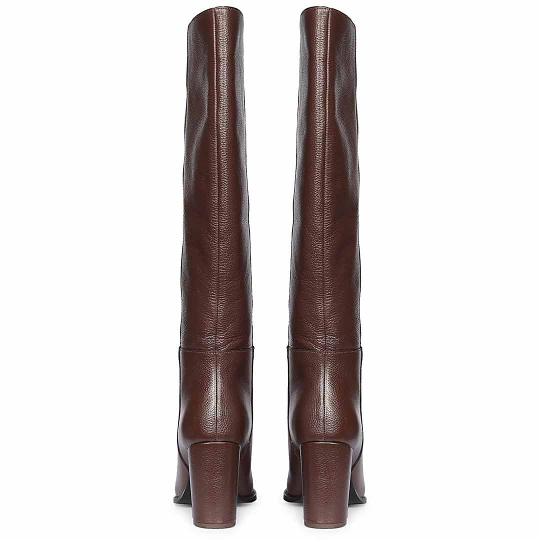 Knee Burgundy Slouch Boots JENNIFER High Knee Tubular Boot In