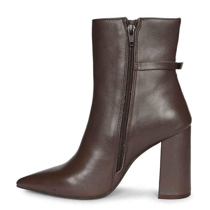 Saint Lana Golden Ring Brown Leather High Ankle