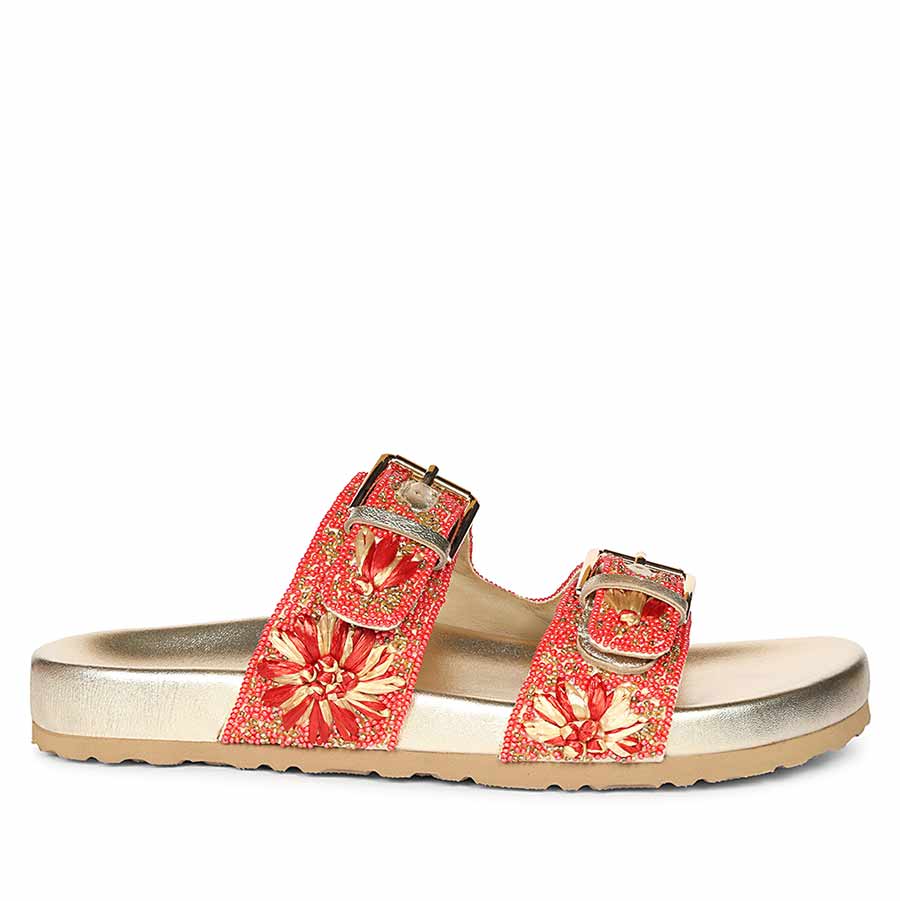 Saint Willow Coral Footbed Sandals