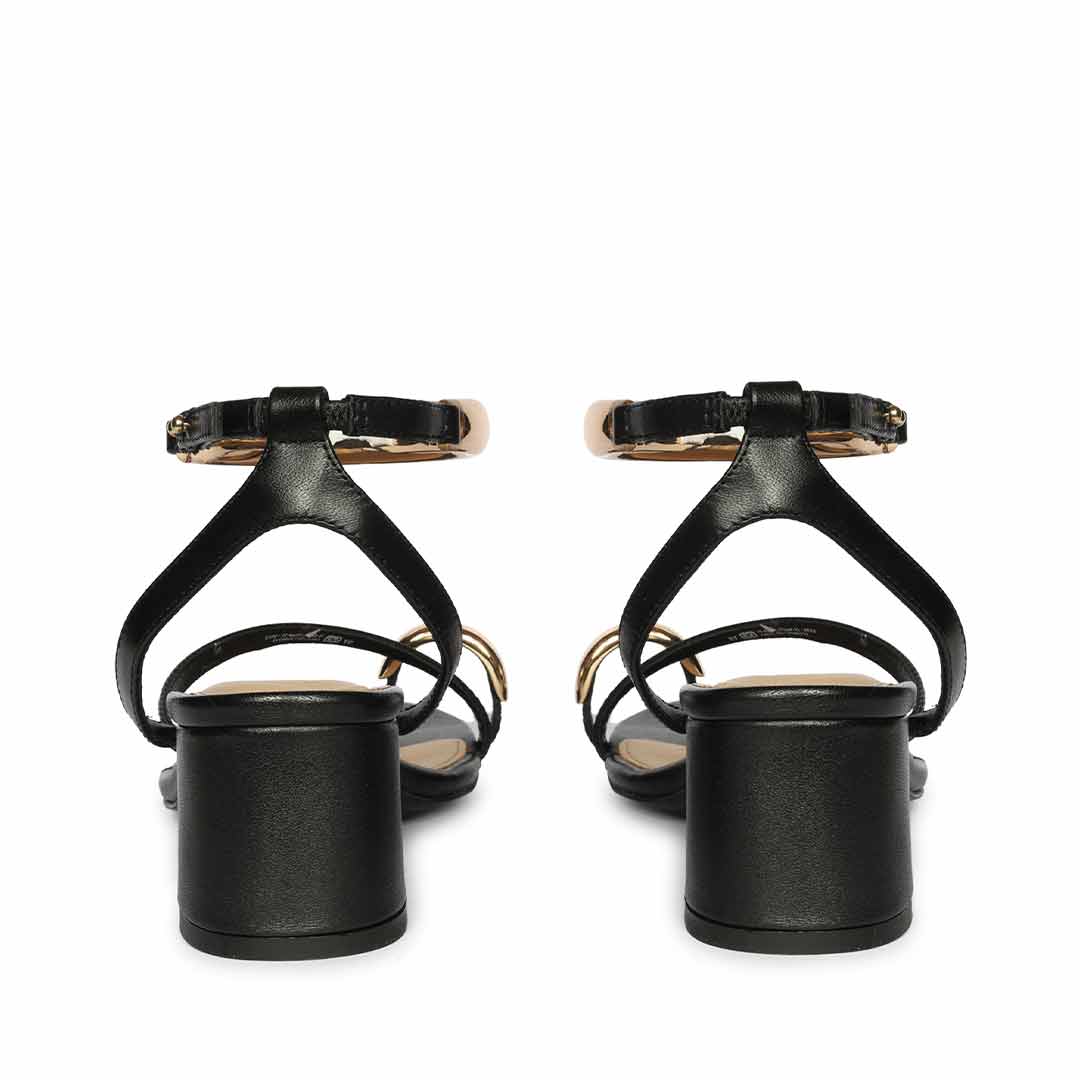 Saint Black Leather Block Heel