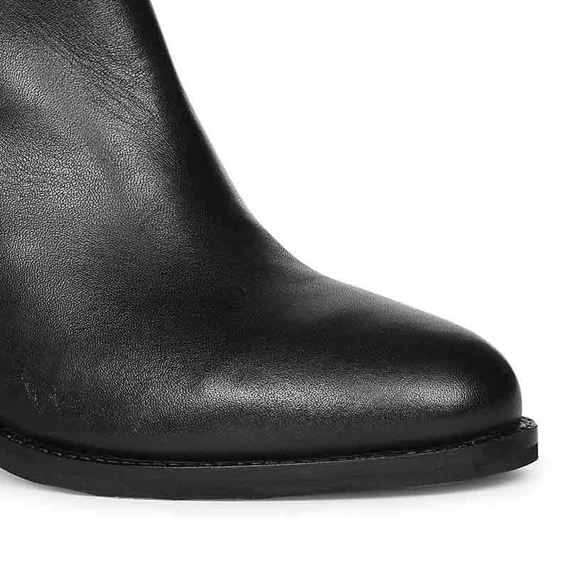 Saint Kendra Black Croc-Embossed Leather Ankle Boots