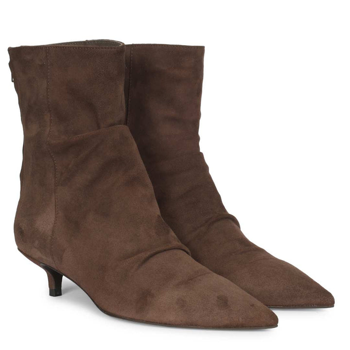 Saint Florino Brown Suede Leather Handcrafted Ankle Boots