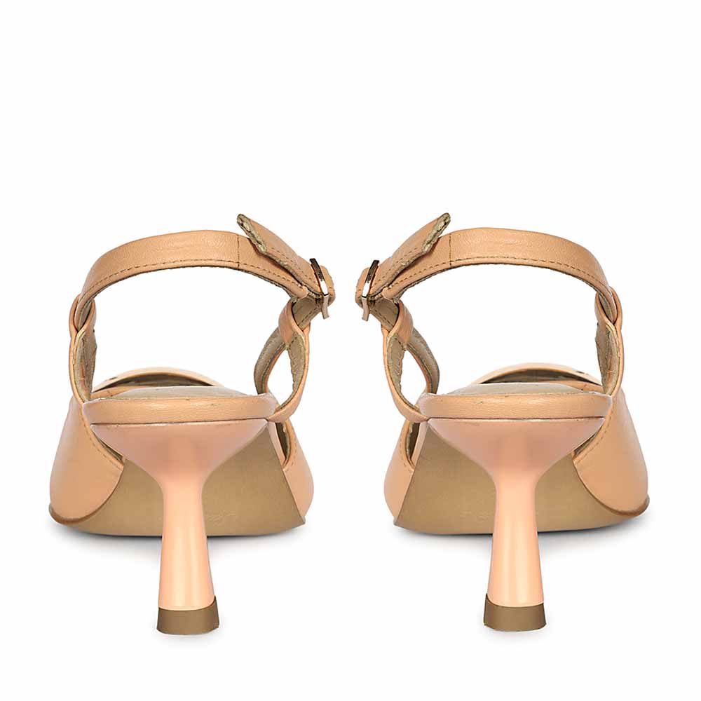 Saint Inara Peach Leather Slingback Heels